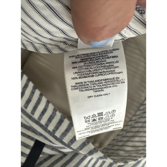 Brooks‎ Brothers linen cotton mini skirt size 8 classy striped horizontal - Picture 7 of 11